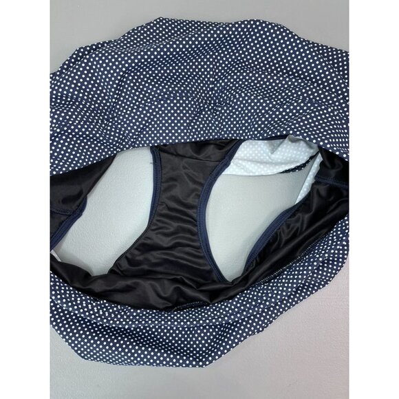 Lands' End women's 18 navy white dot swim skirt bottoms modest full coverage - Picture 5 of 5